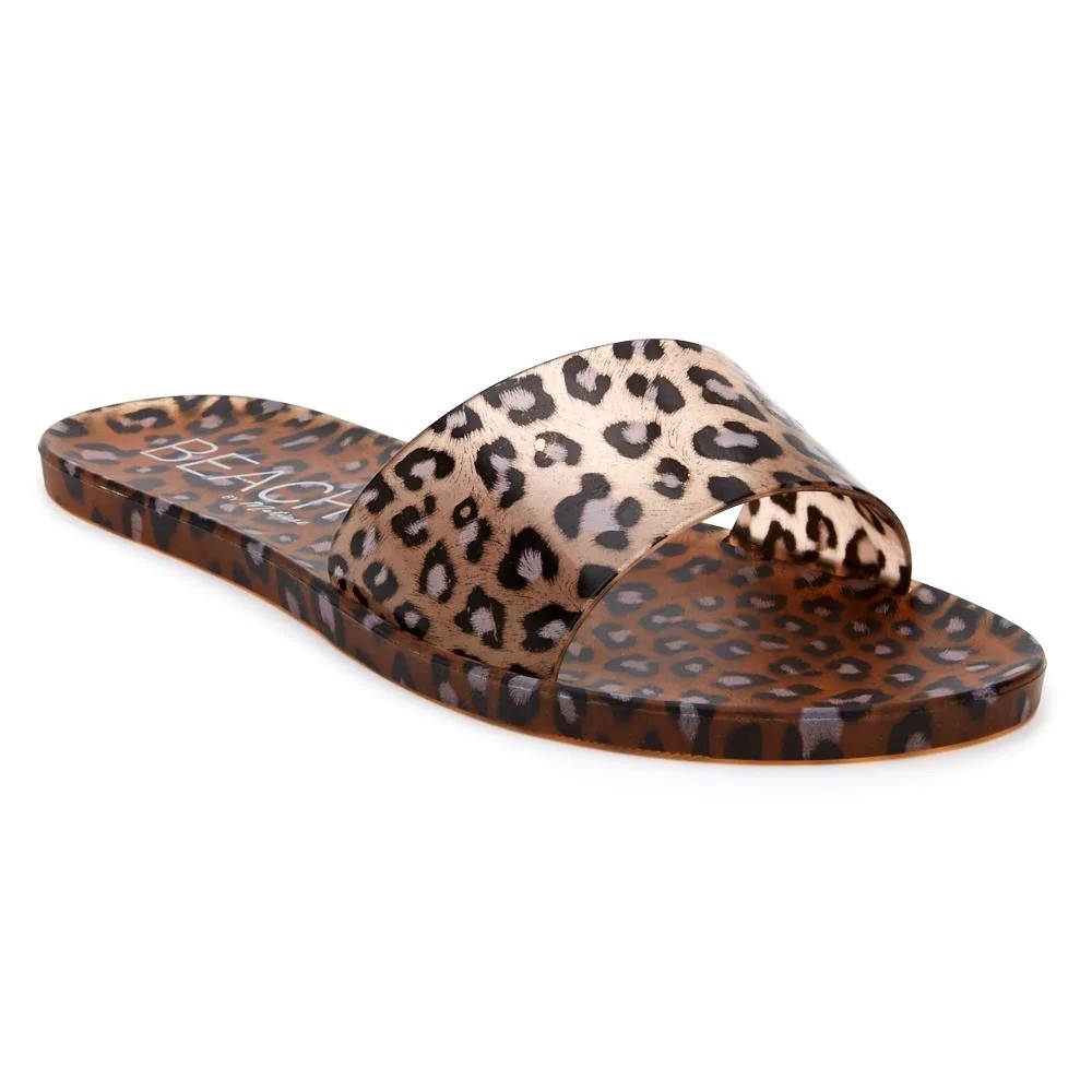 Matisse Jelly Slide Sandals leopard Print Size 7 NWOT